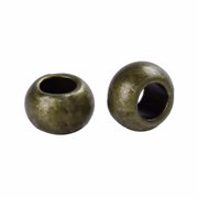 Perle - spacer med stort hul. Antik bronze. 9 x 6 mm